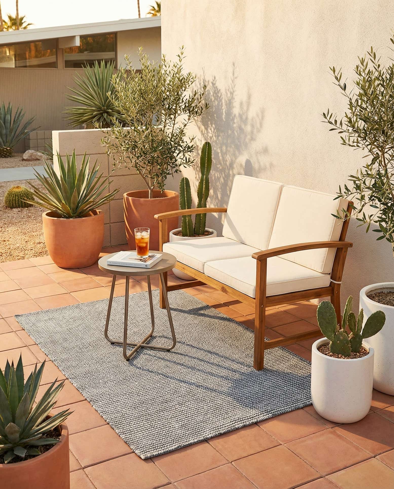 3' 3 x 5' 3 Easy-Clean Jill Zarin Palm Springs Indoor / Outdoor Rug