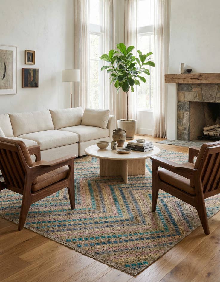 Detail image of 10' 1 x 13'  Hand Woven Kilim Modern Wool Rug