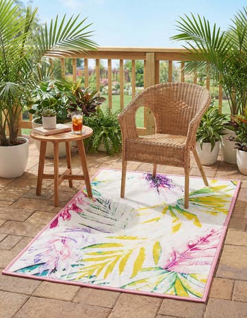 Ivory Easy-Clean Jill Zarin Caribbean Indoor / Outdoor Rug