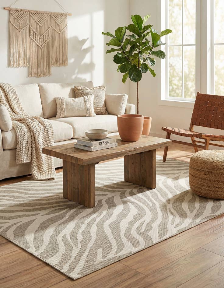 Detail image of 5' 3 x 8'  Washable Safari Indoor / Outdoor Rug