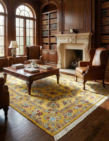 6' 7 x 9' 11 Ghom Silk Rug
