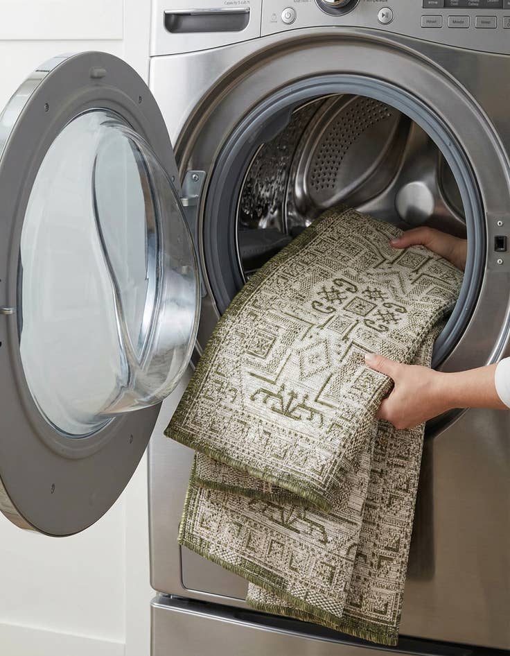 Detail image of 2' x 8'  Washable Aztec Indoor / Outdoor Runner Rug