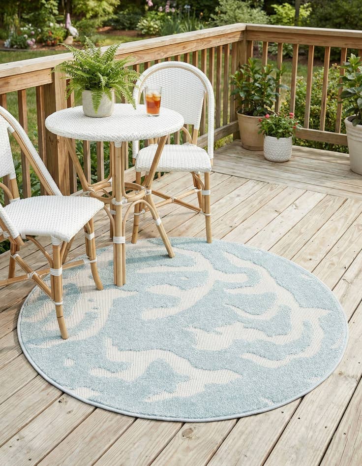 Detail image of 3' x 3'  Washable Sabrina Soto Indoor / Outdoor Round Rug