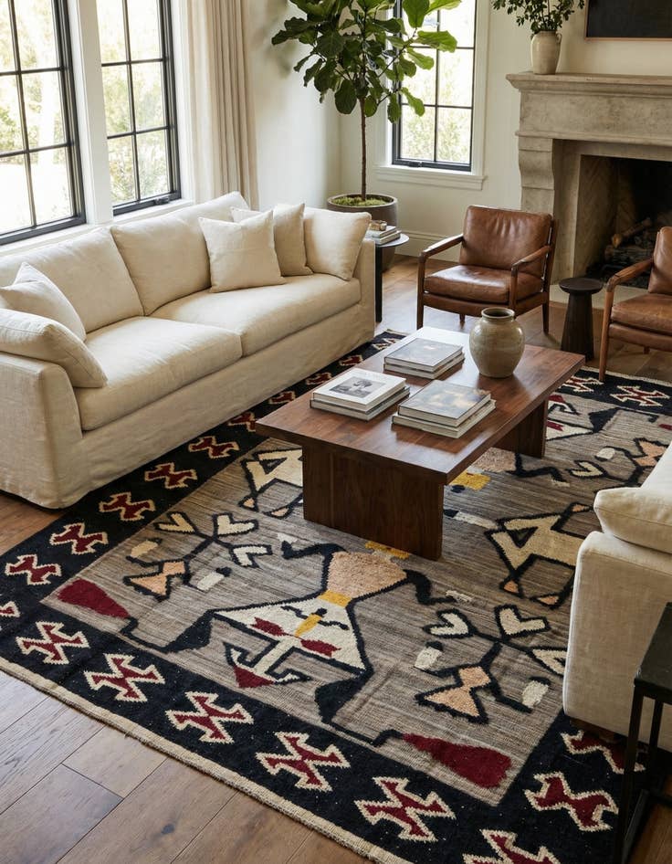 Detail image of  7' 9 x 10' 4  Hand Knotted Darya Wool Rug