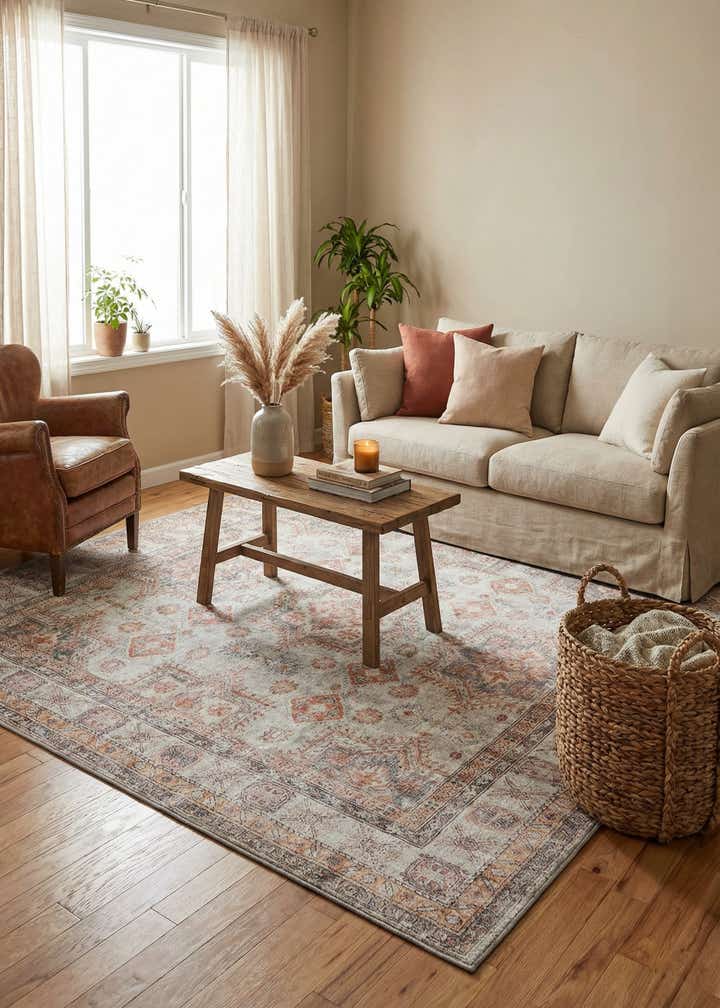 7' 10 x 7' 10 Washable Timeless Square Rug