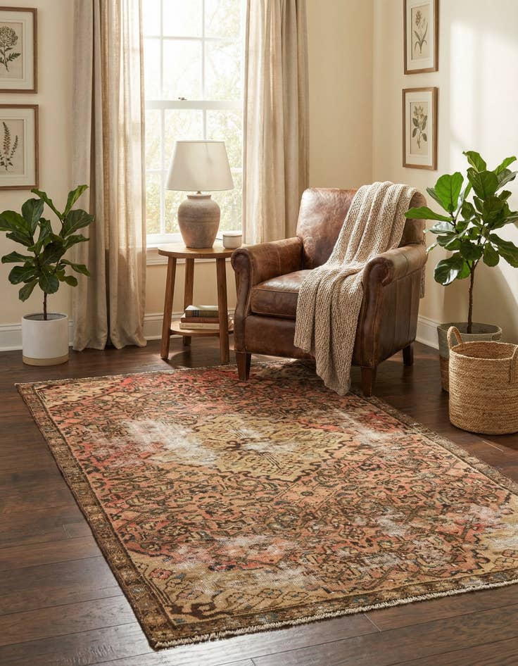 Detail image of  4' x 7' 3  Hand Knotted Hamedan Persian Wool Runner Rug