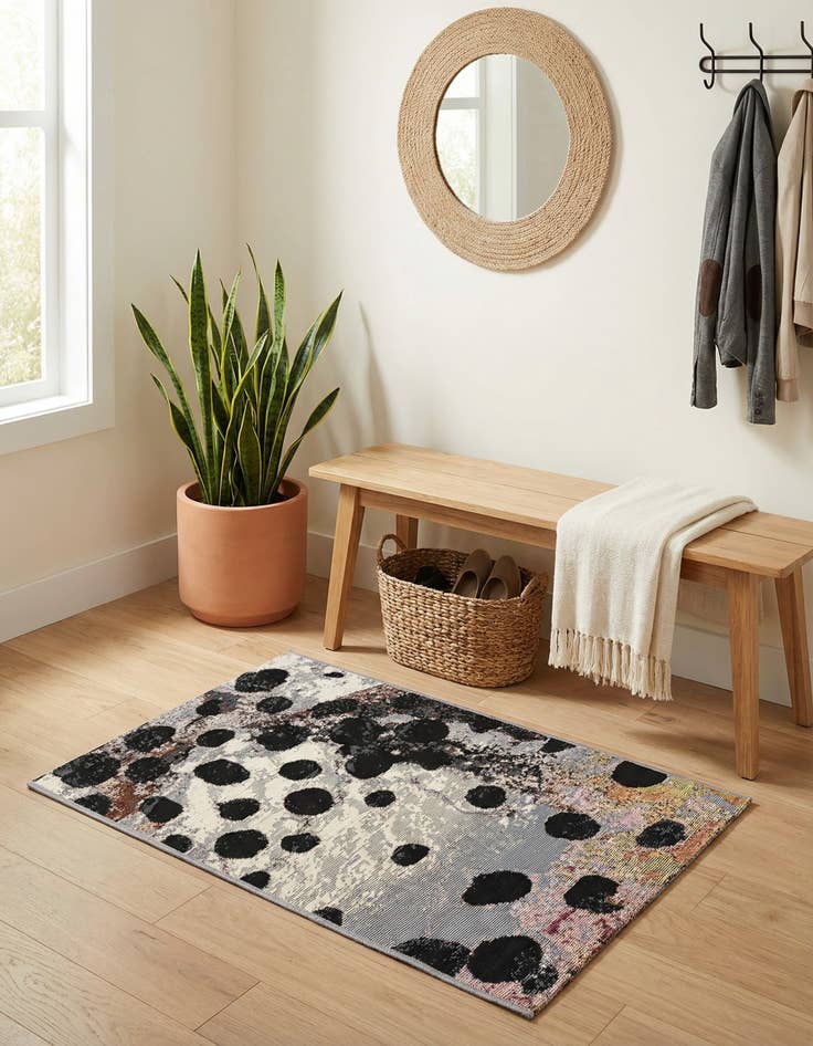 Detail image of 2' x 3'  Washable Modern Indoor / Outdoor Rug