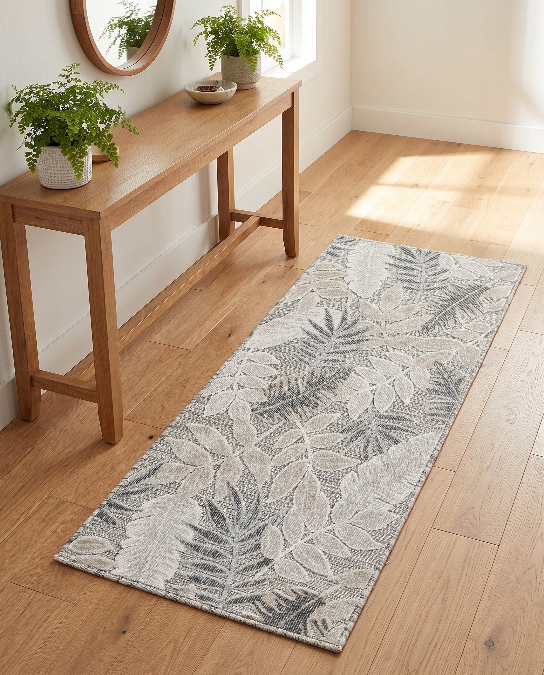 2' 2 x 5' 3 Easy-Clean Botanical Indoor / Outdoor Runner Rug