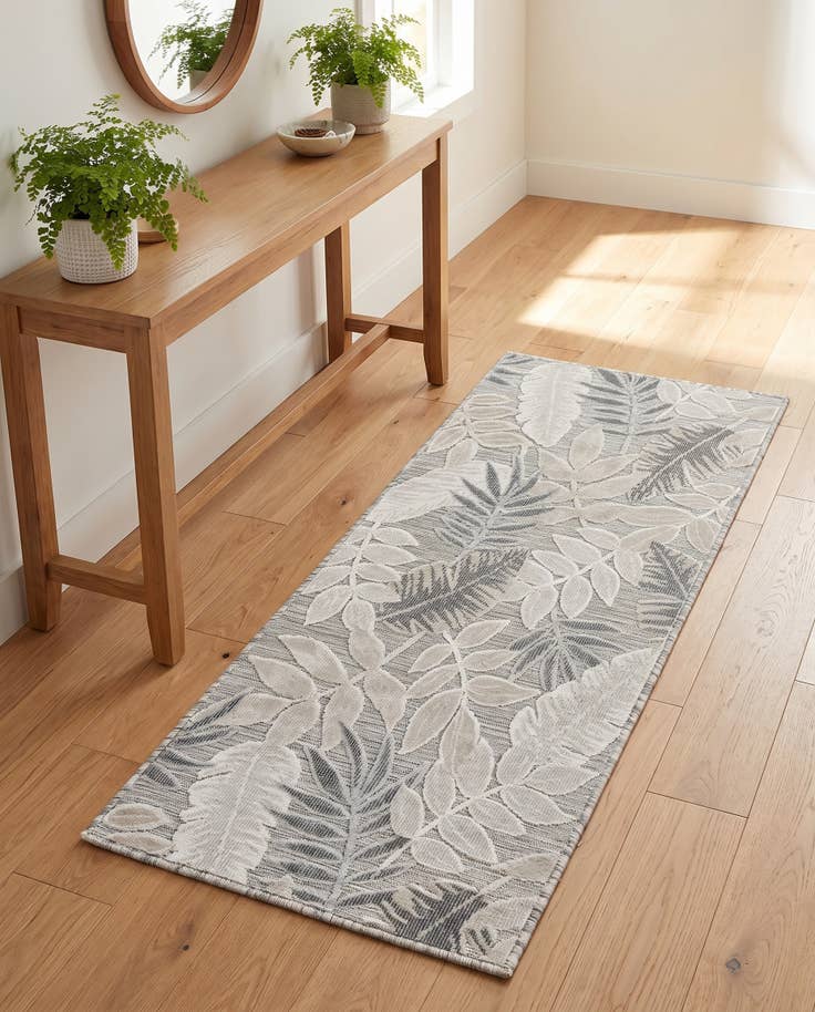 Detail image of 2' 2 x 5' 3 Easy-Clean Botanical Indoor / Outdoor Runner Rug