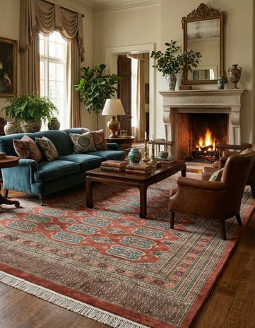7' 1 x 10' 1 Hand Knotted Bokhara Oriental Rug