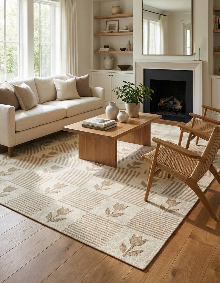 Detail image of 8' 1 x 9' 10  Hand Knotted Darya Wool Rug