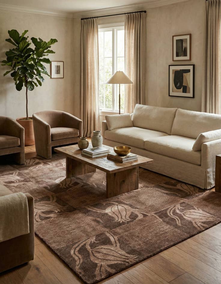 Detail image of  6' 9 x 10' 2  Hand Knotted Darya Wool Rug