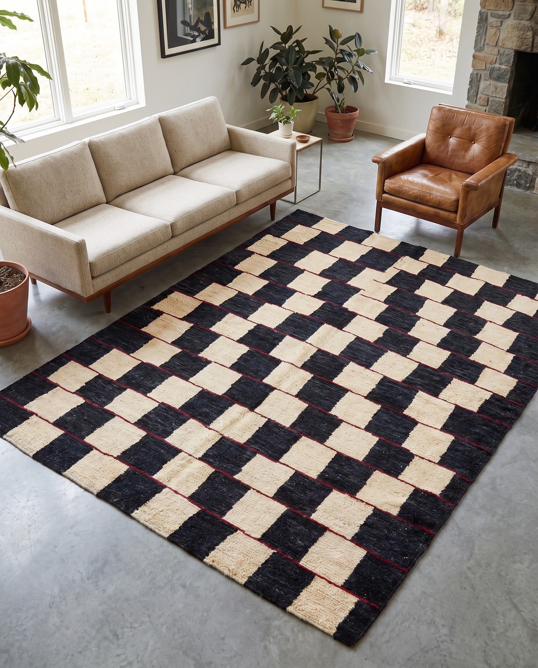 5' 2 x 6' 3 Hand Knotted Moroccan Wool Rug