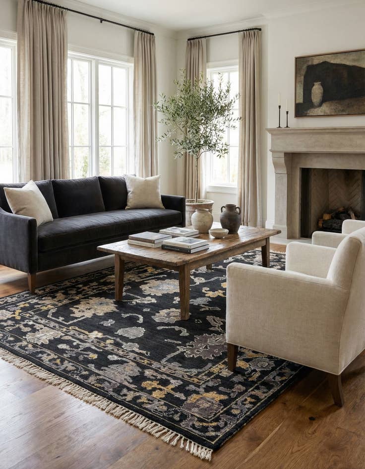 Detail image of 8' 2 x 10' 4  Hand Knotted Oushak Wool Rug