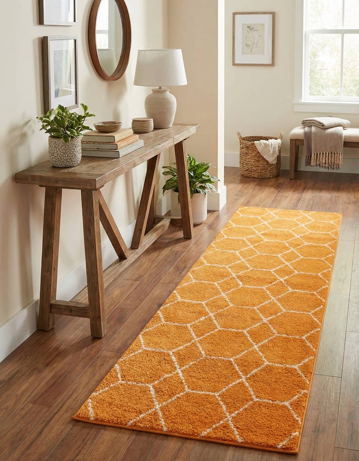 Detail image of 2' x 9' Trellis Frieze Runner Rug