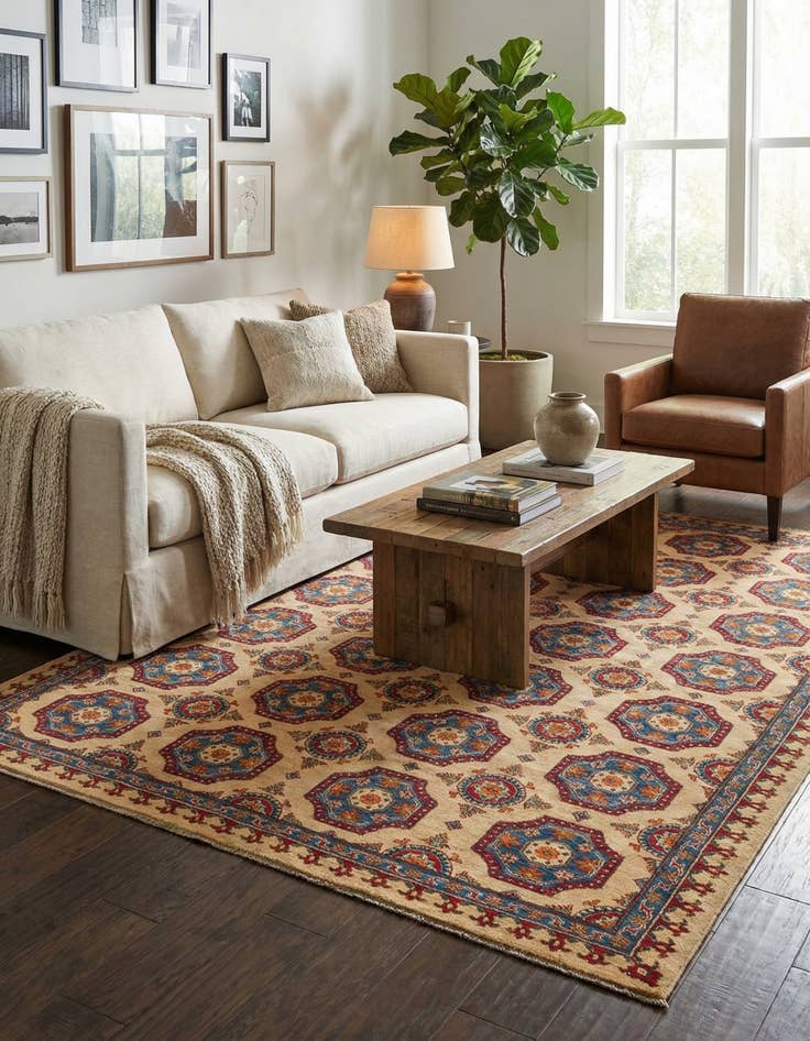 Detail image of 6' 6 x 9' 5  Hand Knotted Kazak Rug