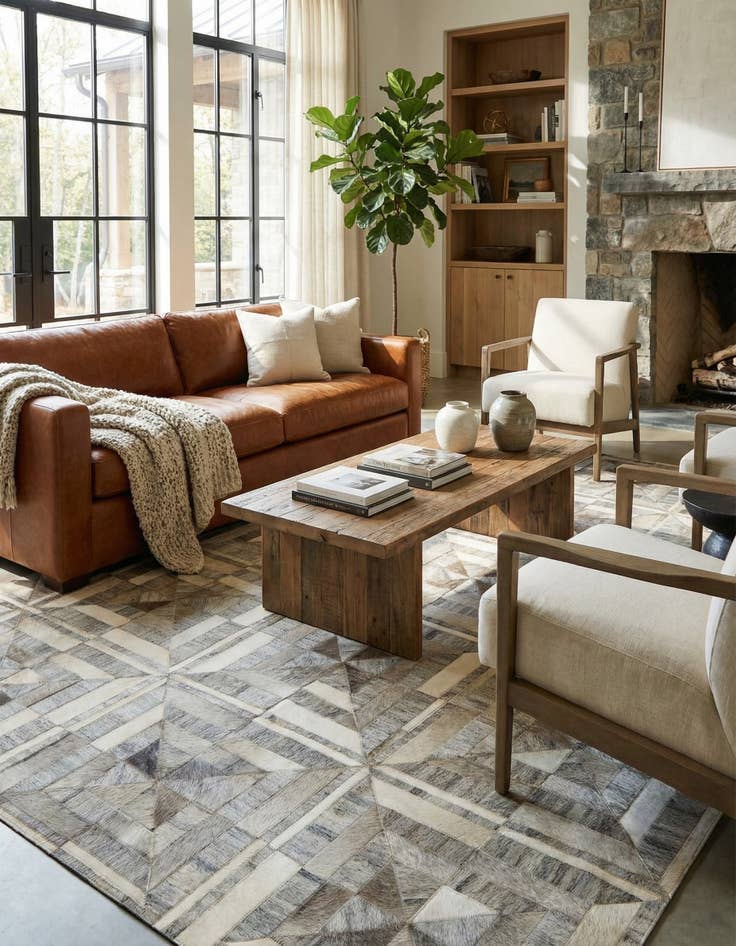 Detail image of 5' x 7' 9 Cowhide Rug