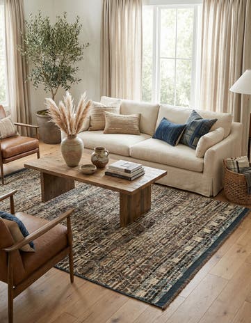 4' 10 x 6' 9 Hand Knotted Moroccan Wool Rug