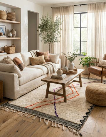 5' 4 x 7' 6 Hand Knotted Moroccan Wool Rug