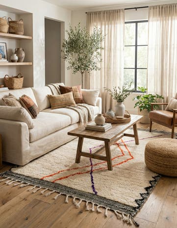 5' 4 x 7' 6 Hand Knotted Moroccan Wool Rug