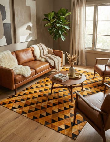 5' 1 x 7' 11 Cowhide Stocks Rug