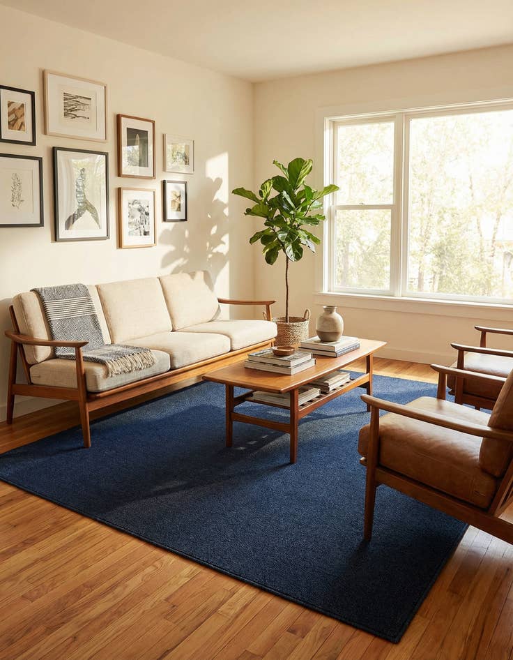 Detail image of 7' 10 x 7' 10  Washable Solid Indoor / Outdoor Square Rug