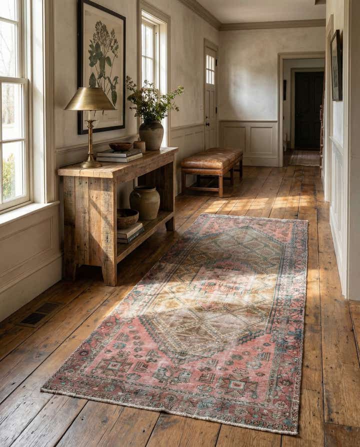 3' 5 x 9' 9 Hand Knotted Ultra Vintage Persian Wool Runner Rug