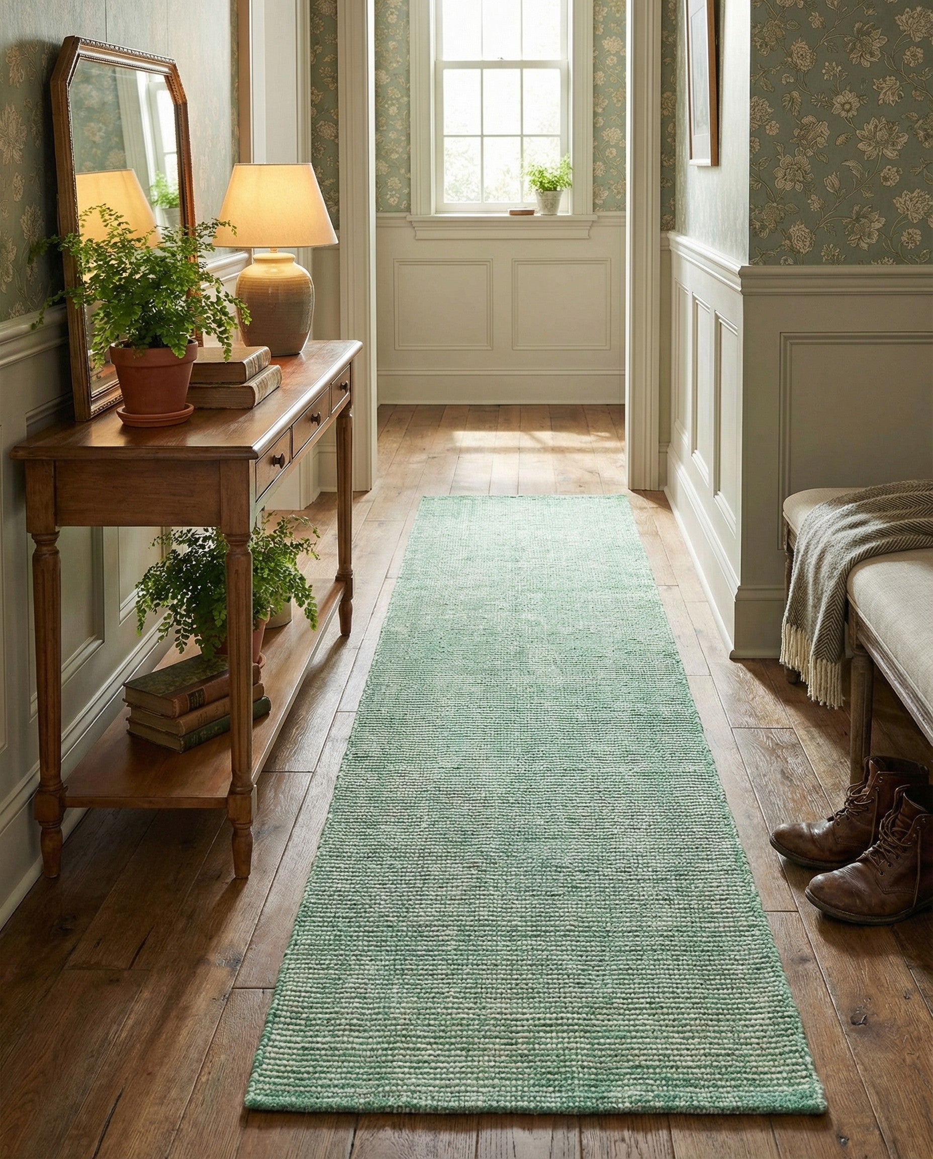 2' x 8' Hand Woven Jill Zarin English Manor Farmhouse Wool Runner Rug