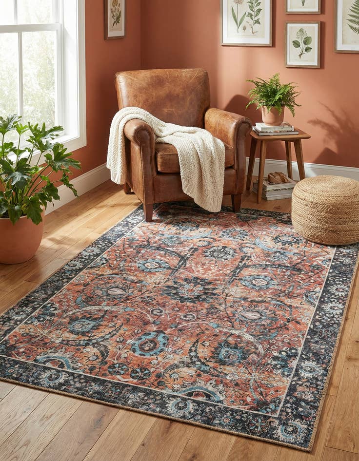 Detail image of 4' 1 x 6' 1 Washable Timeless Rug