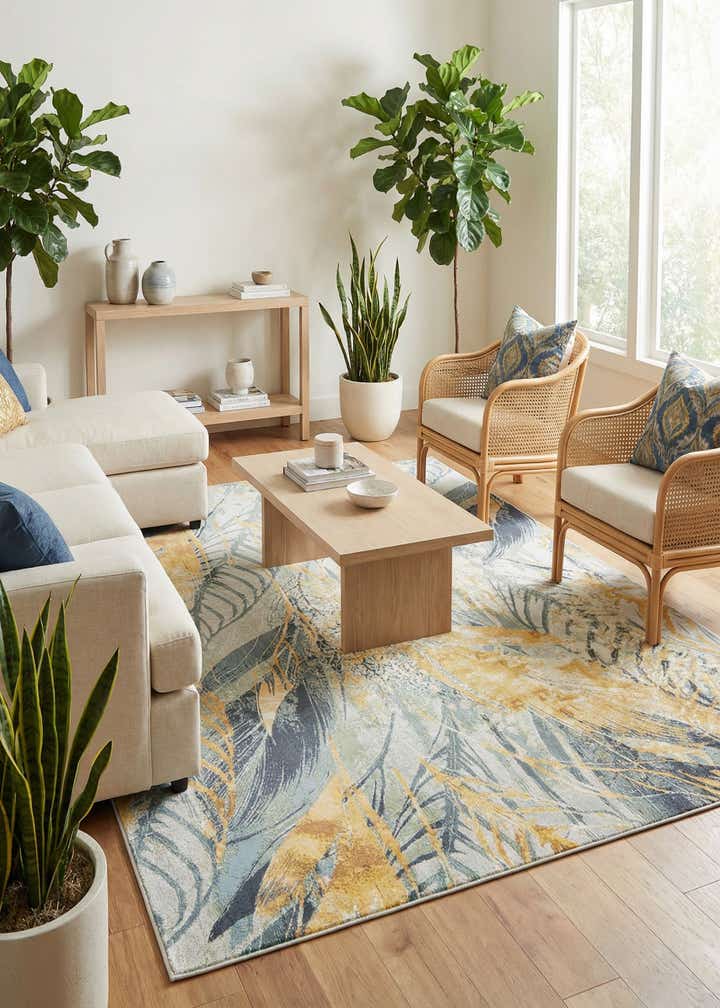 7' 10 x 10' Easy-Clean Botanical Indoor / Outdoor Rug