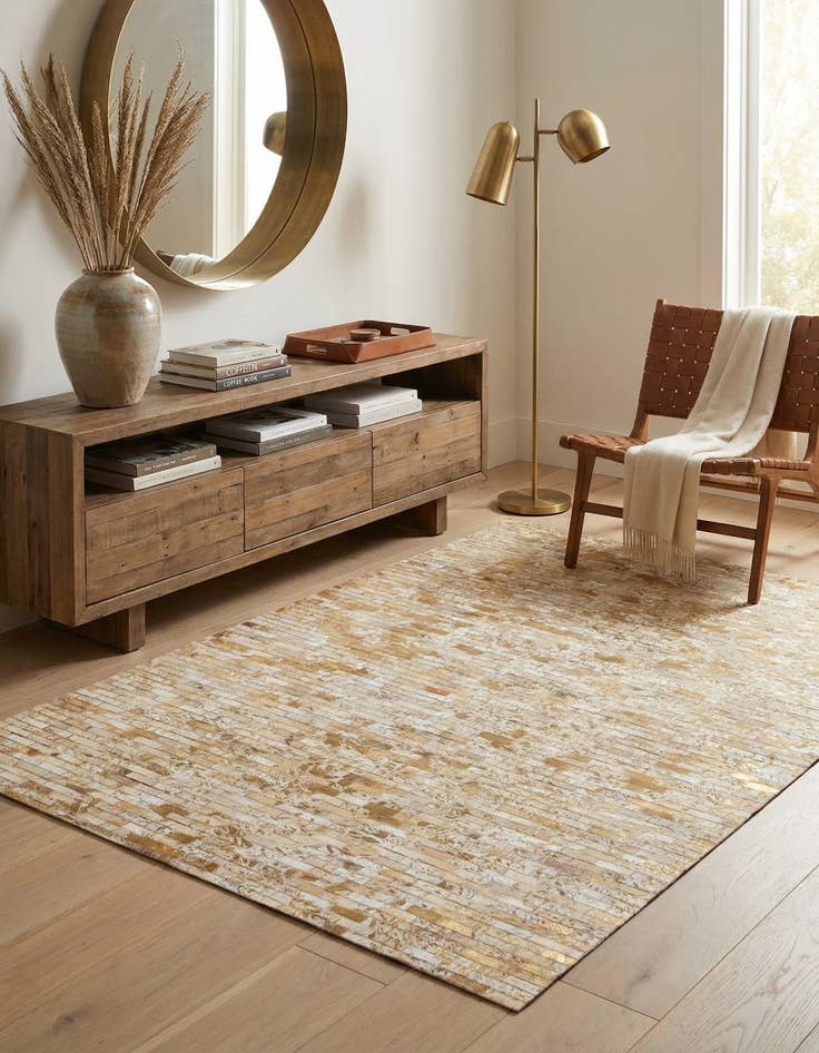 Detail image of 5' 4 x 7' 5 Cowhide Stocks Rug