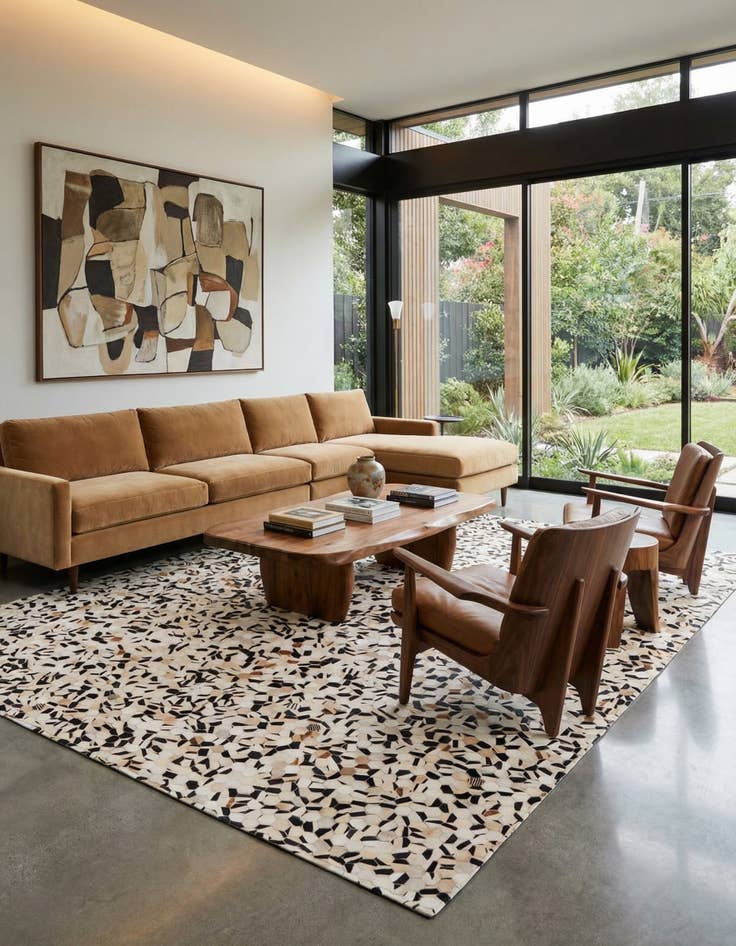 Detail image of 8' x 9' 9 Cowhide Stocks Rug