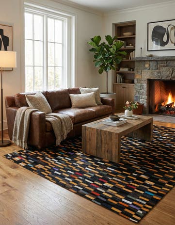 5' 2 x 7' 11 Cowhide - Patchwork Rug