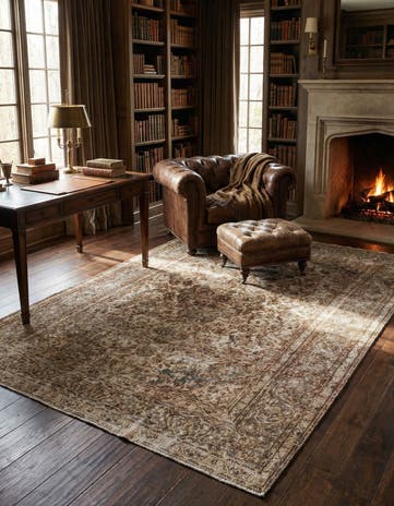 6' 3 x 10' Hand Knotted Ultra Vintage Persian Wool Rug