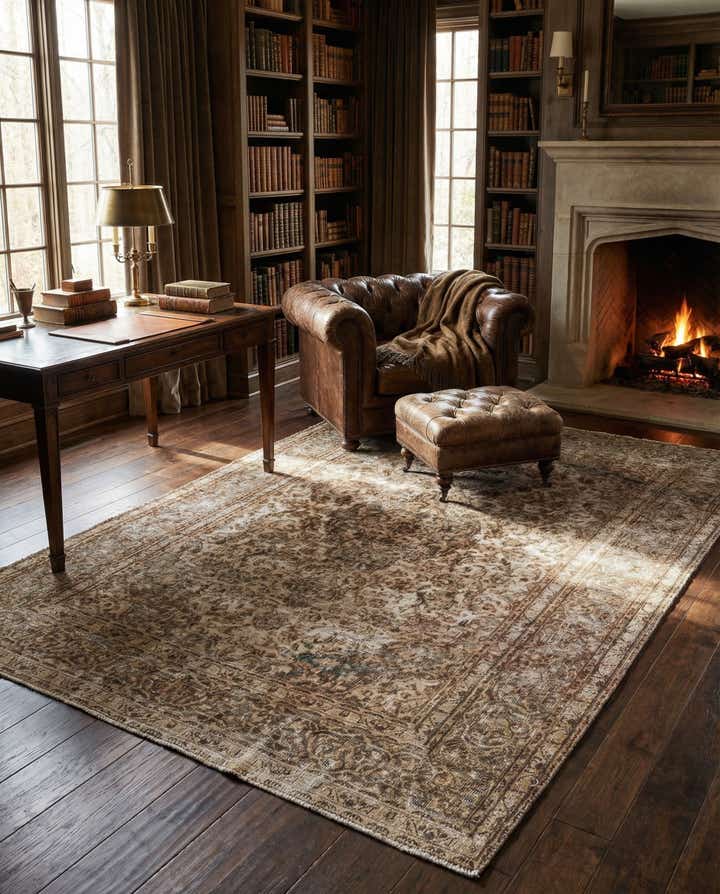 6' 3 x 10' Hand Knotted Ultra Vintage Persian Wool Rug