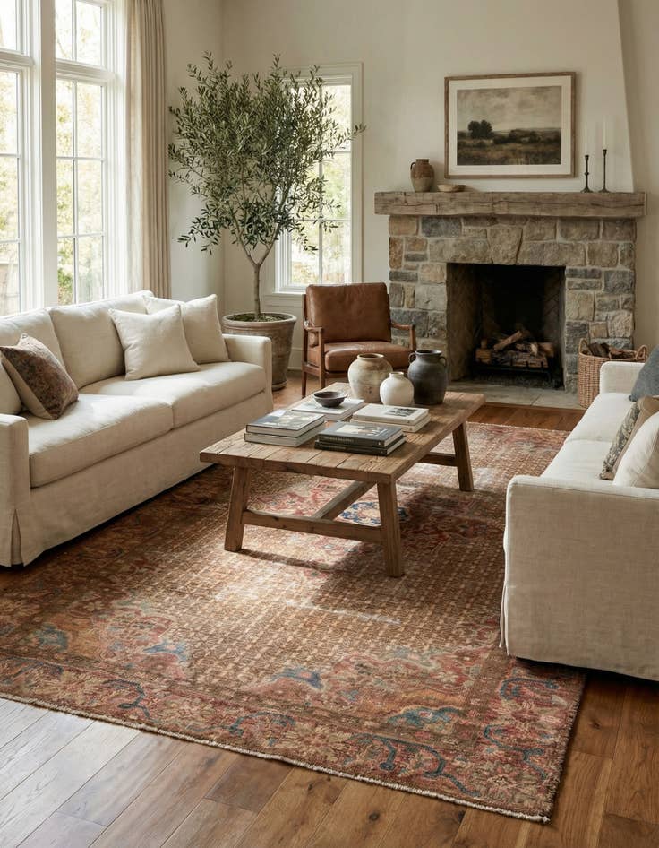 Detail image of 4' 6 x 9' 4  Hand Knotted Ultra Vintage Persian Wool Runner Rug