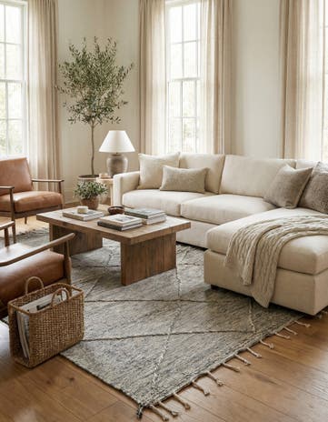 6' 7 x 10' 7 Hand Knotted Moroccan Wool Rug