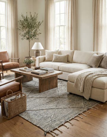 6' 7 x 10' 7 Hand Knotted Moroccan Wool Rug