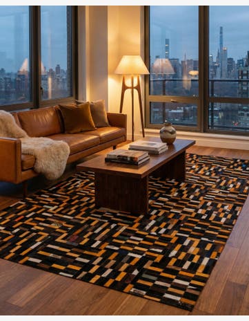 5' x 7' 11 Cowhide - Patchwork Rug