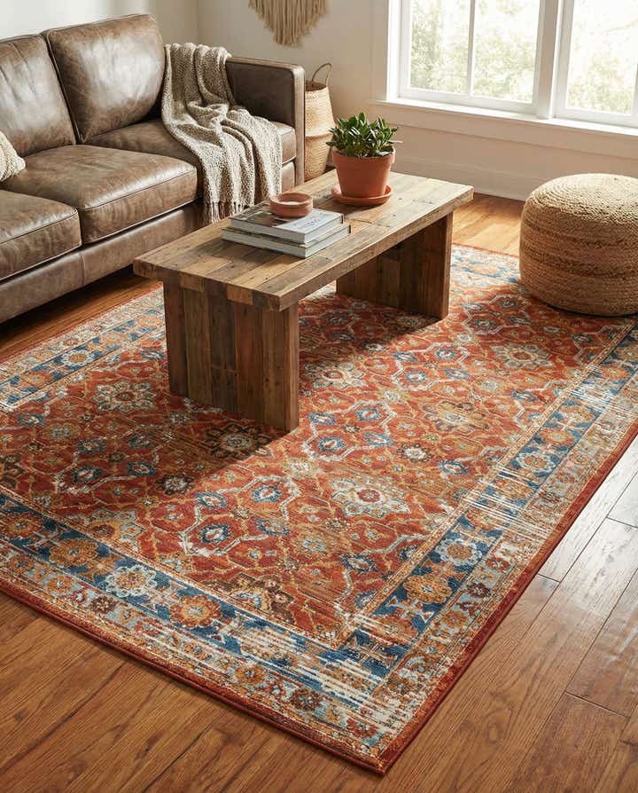 6' x 9' Easy-Clean Traditional Indoor / Outdoor Rug