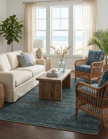 6' 1 x 9' Hand Woven Palm Beach Jute Rug