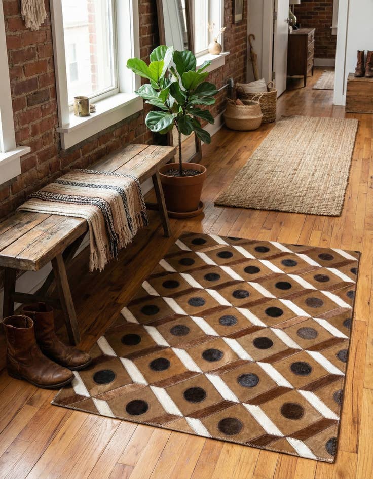 Detail image of  2' x 3' Cowhide Leather Rug