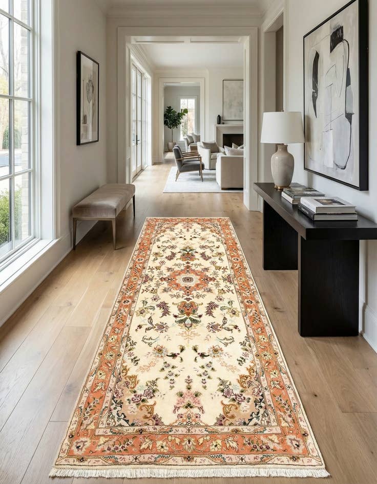 Detail image of 2' 8 x 7' Tabriz Runner Rug