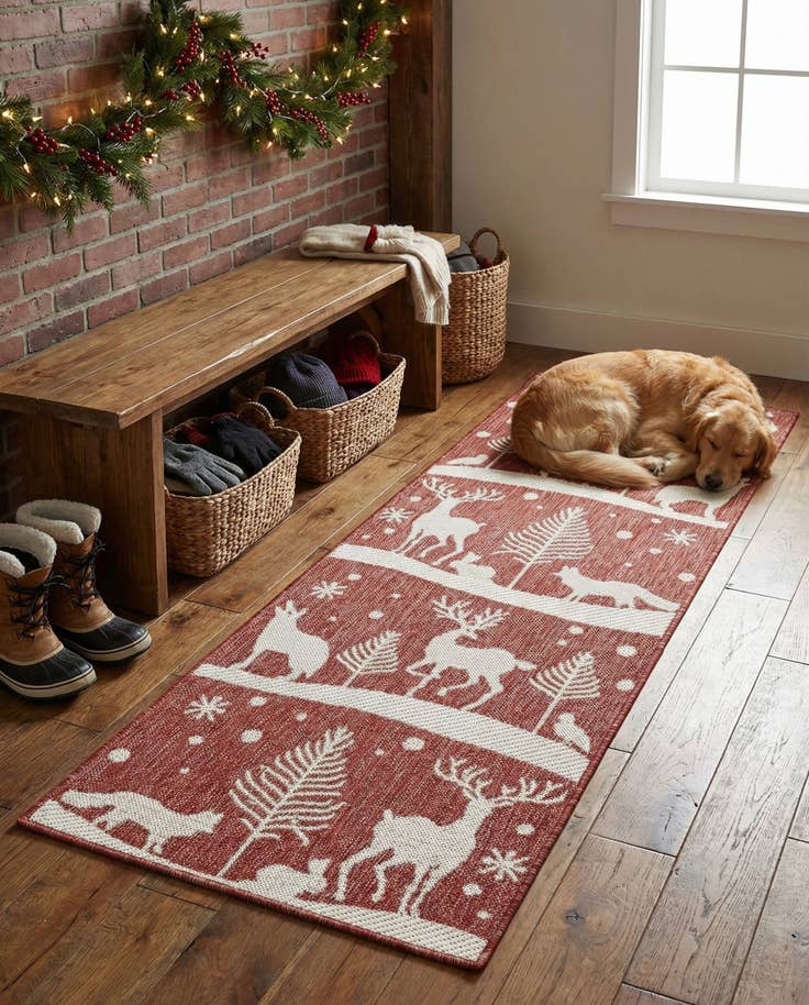 Detail image of 2' x 5' 3 Easy-Clean Holiday Indoor / Outdoor Runner Rug