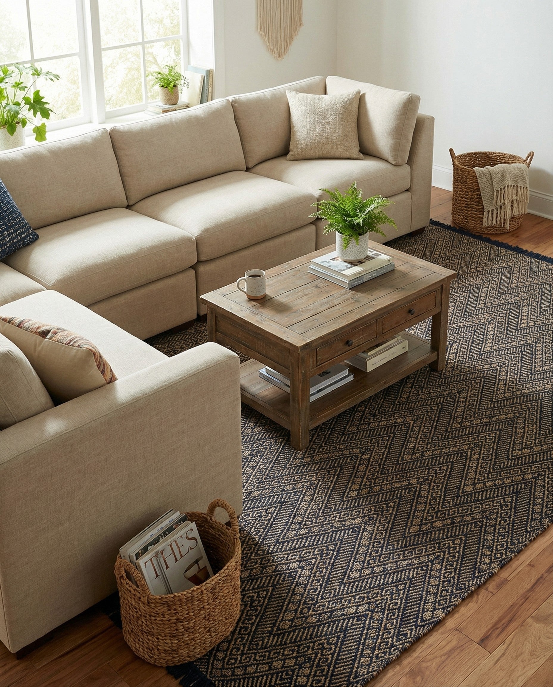  9' x 12'  Hand Braided Jute Rug