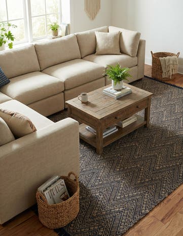 9' x 12' Handmade Braided Jute Rug