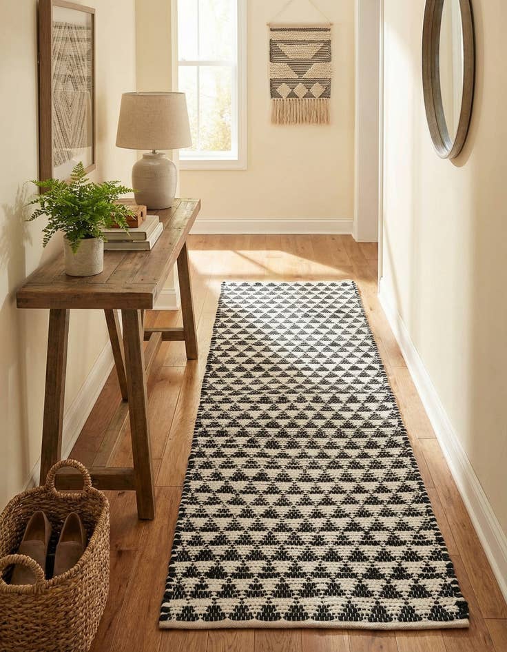 Detail image of  2' 7 x 10'  Hand Woven Chindi Jute Runner Rug