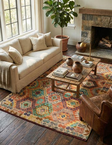 6' 9 x 10' 3 Hand Knotted Darya Wool Rug