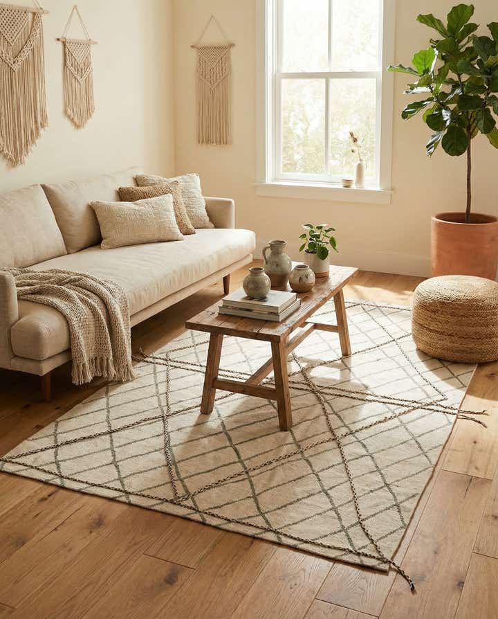 5' 10 x 7' 9 Hand Knotted Moroccan Wool Rug