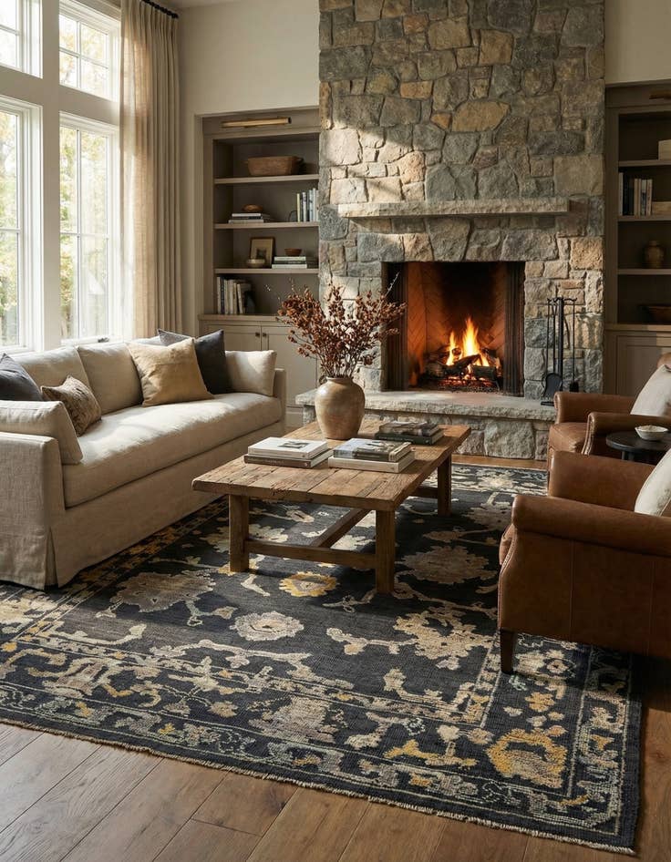 Detail image of 8' 1 x 10' 3  Hand Knotted Oushak Wool Rug